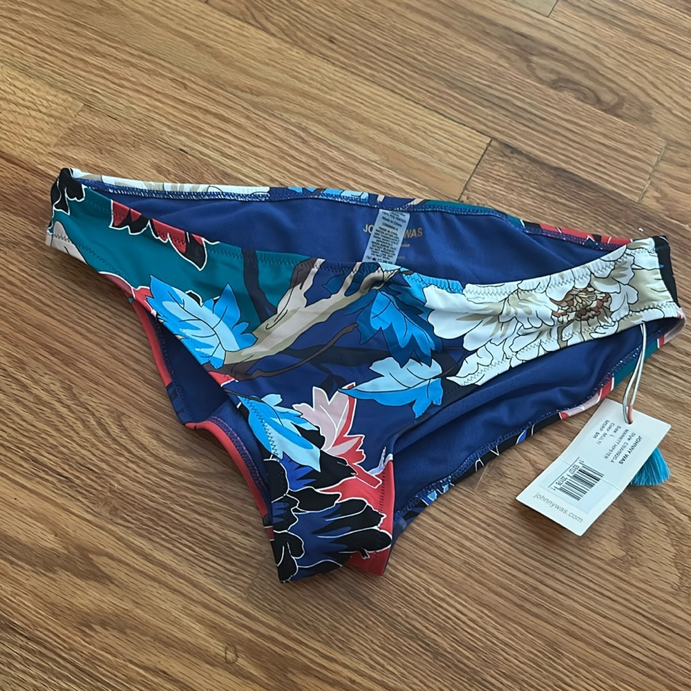 NWT Johnny Was Floral Patterned Bikini Bottom Size L